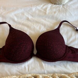 PINK Victoria's Secret Deep Red Lace Bra